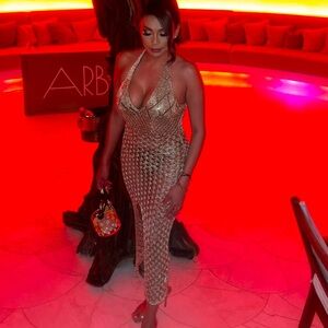 Elegant Gold Halter Maxi Dress